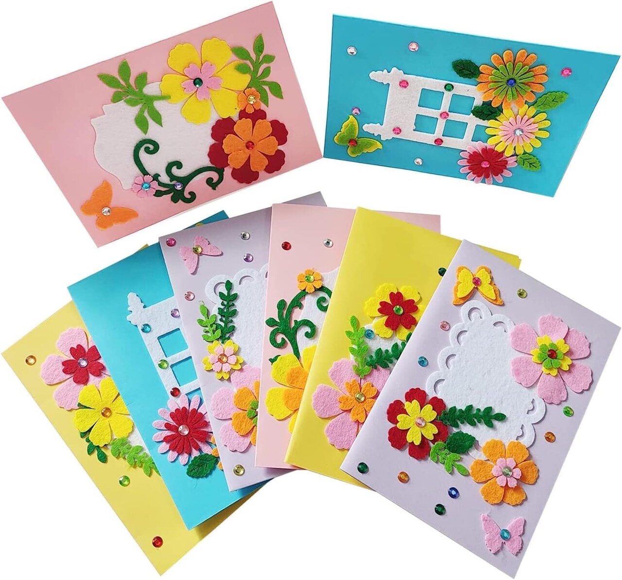 8 Pcs Card Making Kits for Kids DIY Handmade Card Making Supplies Art Crafts for Mothers Fathers Day Birthday Gift